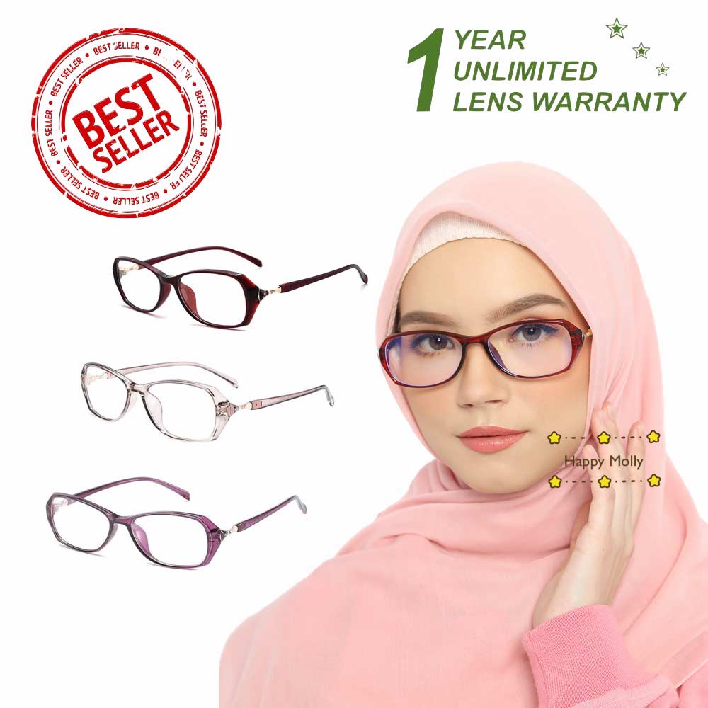 Kacamata Anti Radiasi (Design Korea) Blue Ray Lens - Wanita Hijab Korea - HM844 D ( Group Solo )