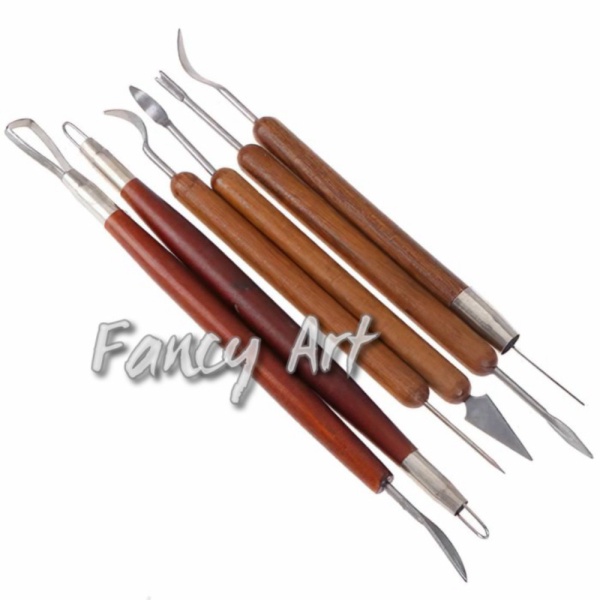 

Clay Sculpting Wax Pottery Carving Tool set 6 Wood Ceramic Polymer Murah