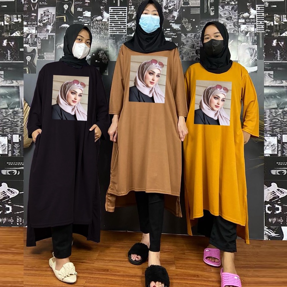 LONG TUNIK WANITA  TUNIK BAJU WANITA LONG TUNIK ATASAN WANITA Gamis