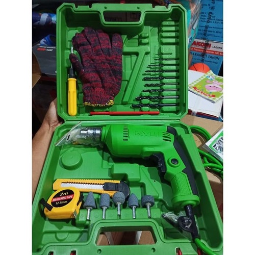 Mesin Bor Set RYU 10mm RDR10-3REB 22Pcs RDR 10 - 3 REB 370 Watt Drill Variable Set MURAH DAN BERKUALITAS