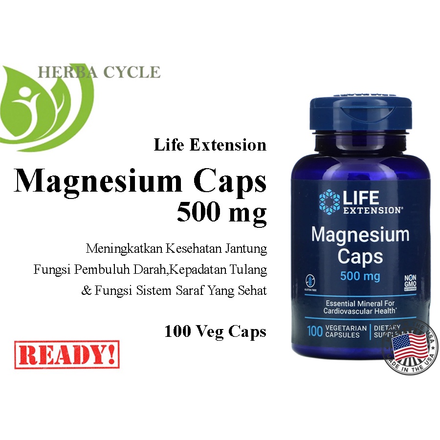 Life Extension Magnesium Caps 500 mg 100 Vege Caps Ori USA LE Magnesium Magnesium