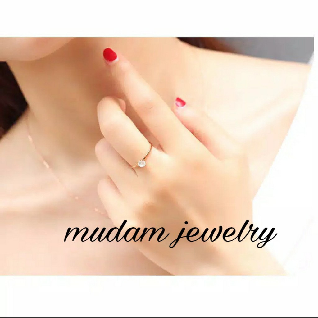 Cincin Wanita C4rtier Ring Diamond Ukuran Sedang Titanium Rose Gold dan Gold