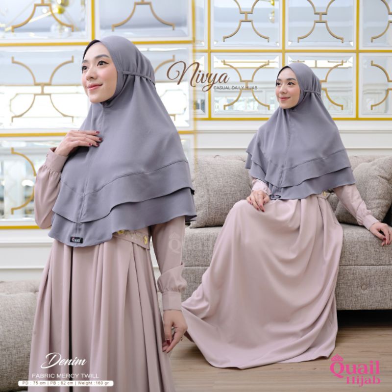 NIVYA ORIGINAL QUAIL HIJAB | BERGO QUAIL | JILBAB TALI QUAIL | JILBAB PREMIUM BERGO