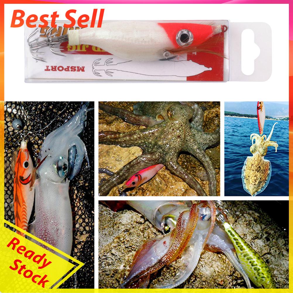 Umpan Pancing Cumi-Cumi Luminous 10cm 9g Bahan Kayu