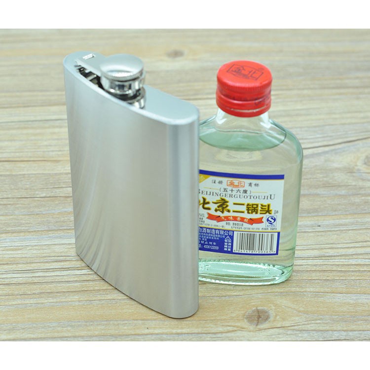Botol Minum Wine Bir Flask Hip Square Shape 8oz Stainless Steel