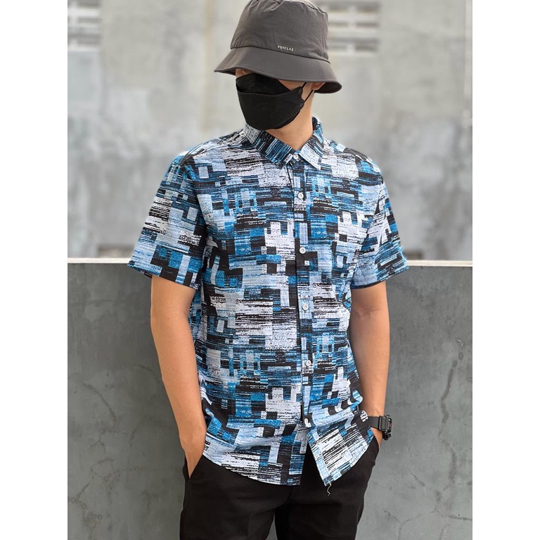 AMSPRO kemeja pria / kemeja casual / kemeja motif / kemeja printing / kemeja kerja Pd-24