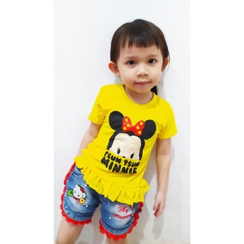 VISION ONLINE-BAJU KAOS TSUM MINNIE ANAK PEREMPUAN KOREA LUCU 1 2 3 TAHUN MURAH LENGAN PENDEK LUCU