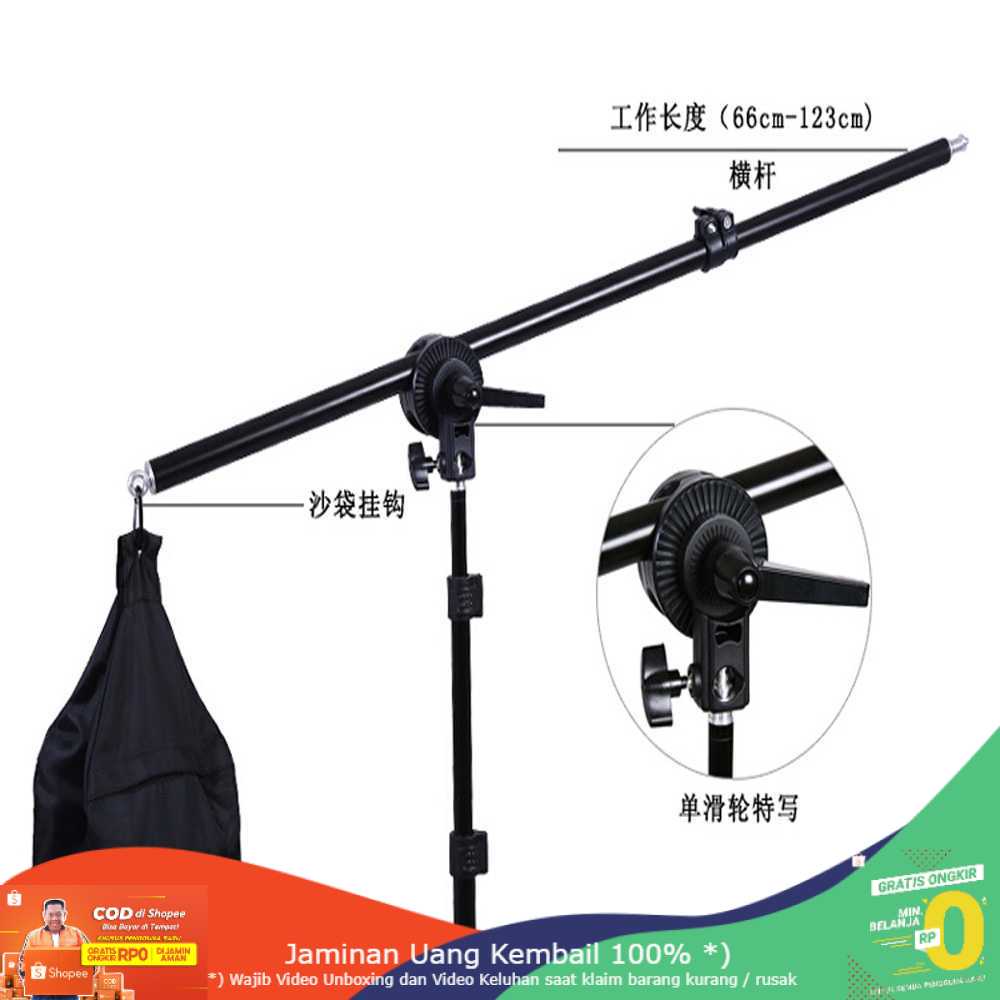 (BISA COD) RVOSTR STUDIO Video Boom Arm Stand Bracket Lampu Foto Studio - SB36WE