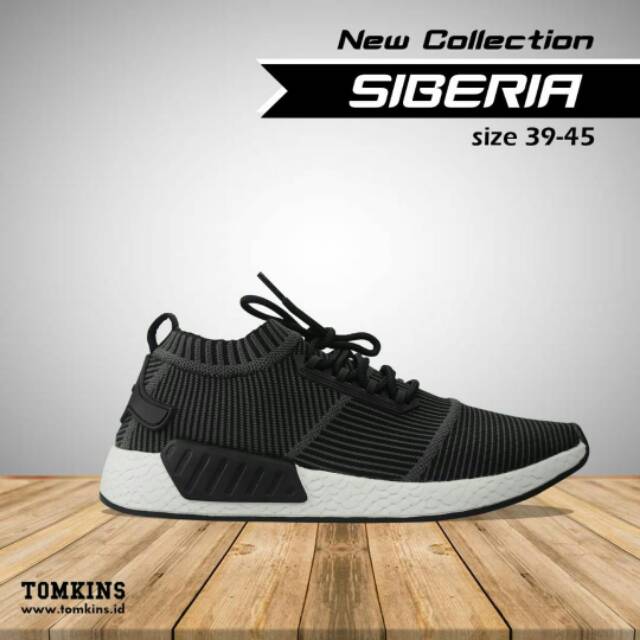 Sepatu Tomkins SIBERIA black white untuk pria ukuran 39-45