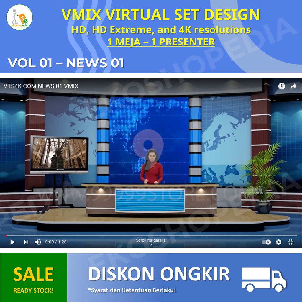 #1 VMIX VIRTUAL SET DESIGN - 1 MEJA 1 PRESENTER