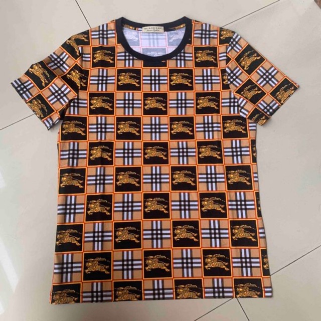 Kaos Katun Pria Burberry Square Check Premium Import