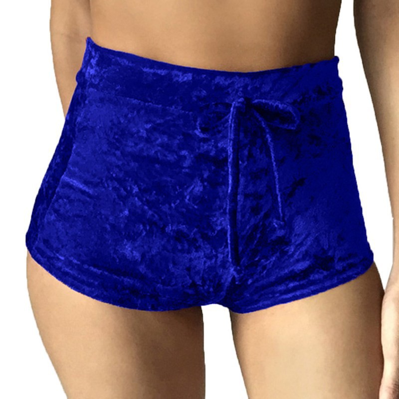 Celana  Pendek  Model High Waist Casual Bahan Velvet  Ada 