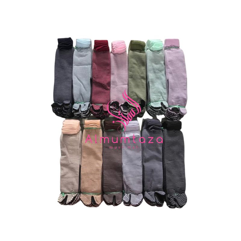 kaos kaki motif garis garis  - Almumtaza Muslimah