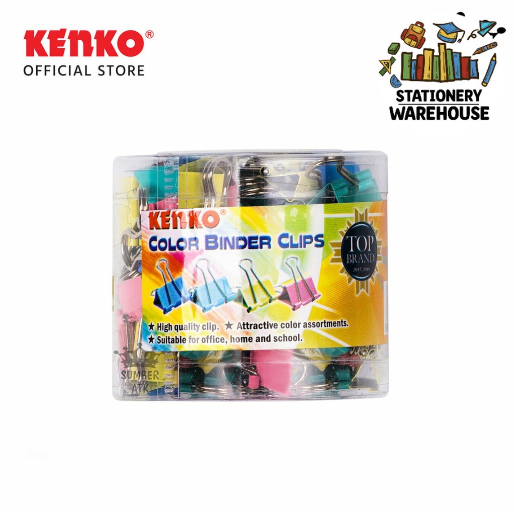 

COLOR BINDER CLIP KENKO No.107 / Penjepit Kertas - 1 DRUM
