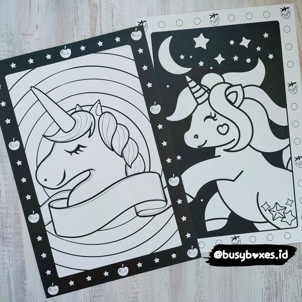 [busyboxes.id] Mainan Edukasi Aktivitas anak mainan montessori preschool Menempel Sticker seri unicorn