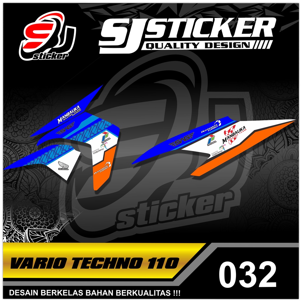 032 STRIPING STICKER VARIO TECHNO 110 MANDALIKA RACING TEAM SEMI FULL