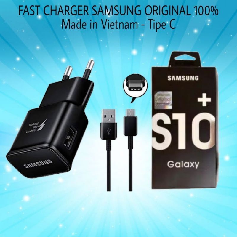 Charger Samsung Original 100% Tipe-C Fast Charging / Charger Samsung S10 S9 S8 S10+ Plus