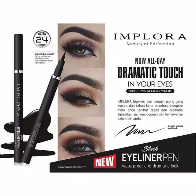 Implora Eyeliner Pen - Eye Liner Implora Spidolhanya tersedia warna HITAM / BLACK
