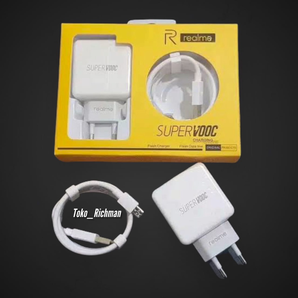 Charger Realme R15 Super VOOC Fast Charging Micro USB Tipe C