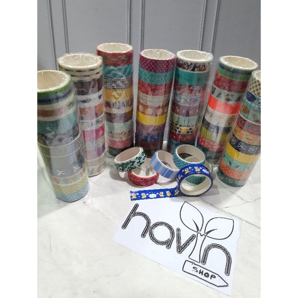 (10pc) WASHI TAPE/ISOLASI KERTAS/SOLATIF DEKOR-2