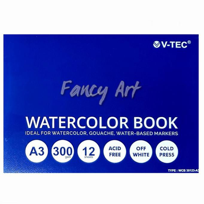 

Spesial V-Tec Watercolor Book A3 300Gsm 12Sheets Buku Gambar Terlaris