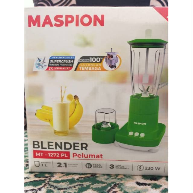 Blender Plastik Maspion MT 1272PL Kapasitas 1 Liter