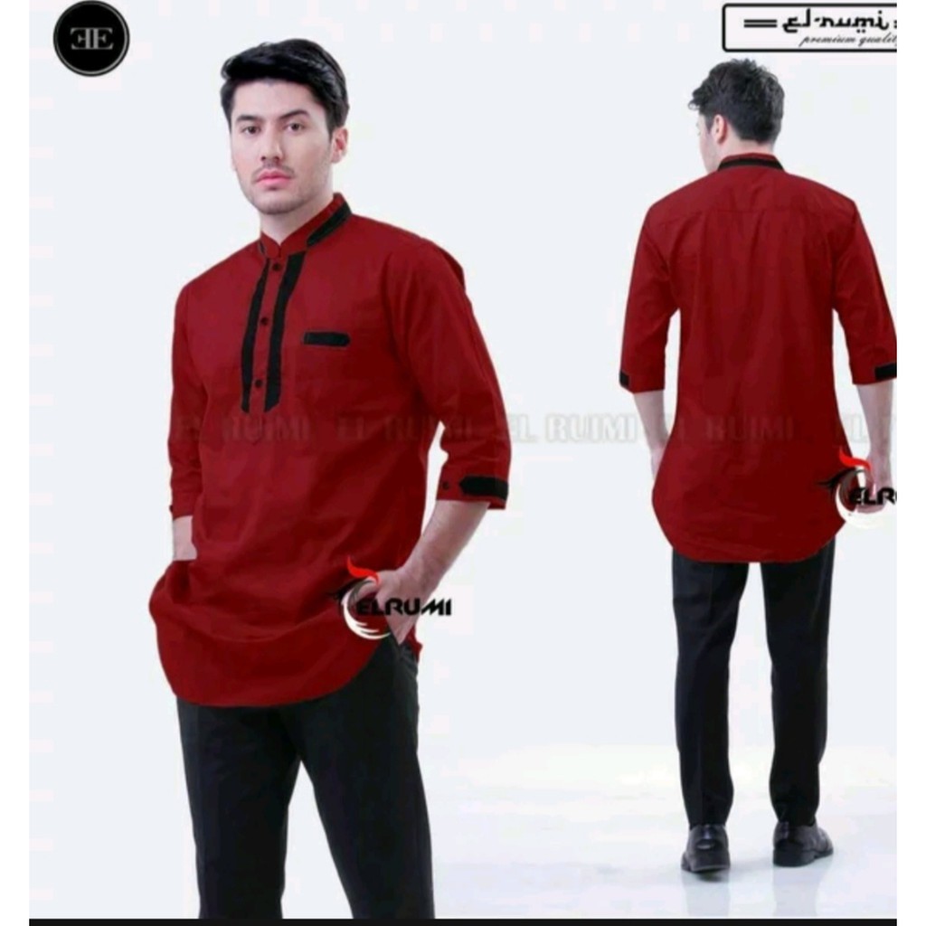 TOTOTAshop.Baju koko ELRUMI pria,Lengan 7/8,bahan cotton premium.