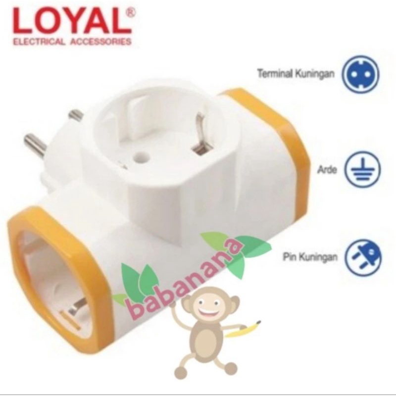 Loyal LY 912 SNI cabang 3 T saklar lampu colokan steker listrik