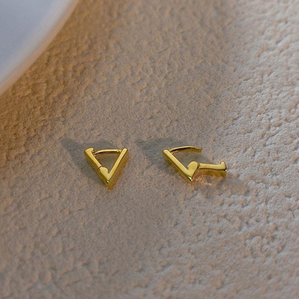 Mxbeauty Anting Segitiga Trendy Geometris Perempuan Lingkaran Anting Alloy Hip hop Pria Telinga Gesper