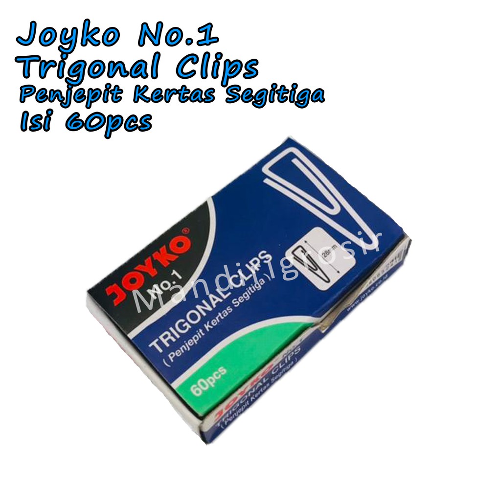 Trigonal Clips *Joyko No.1 * Penjepit Kertas Segitiga * 60pcs