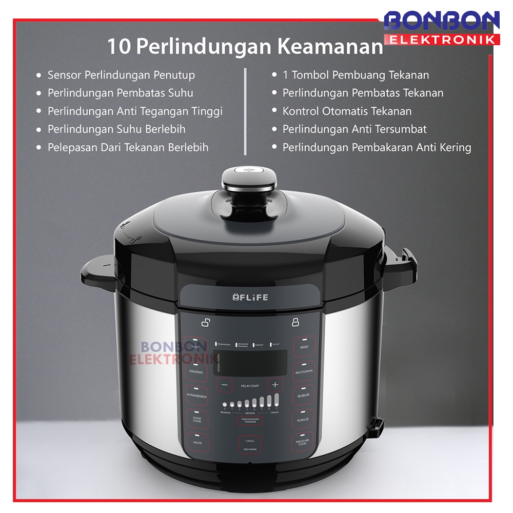 FLIFE Multifunction Pressure Cooker 5L PC05LB 550W