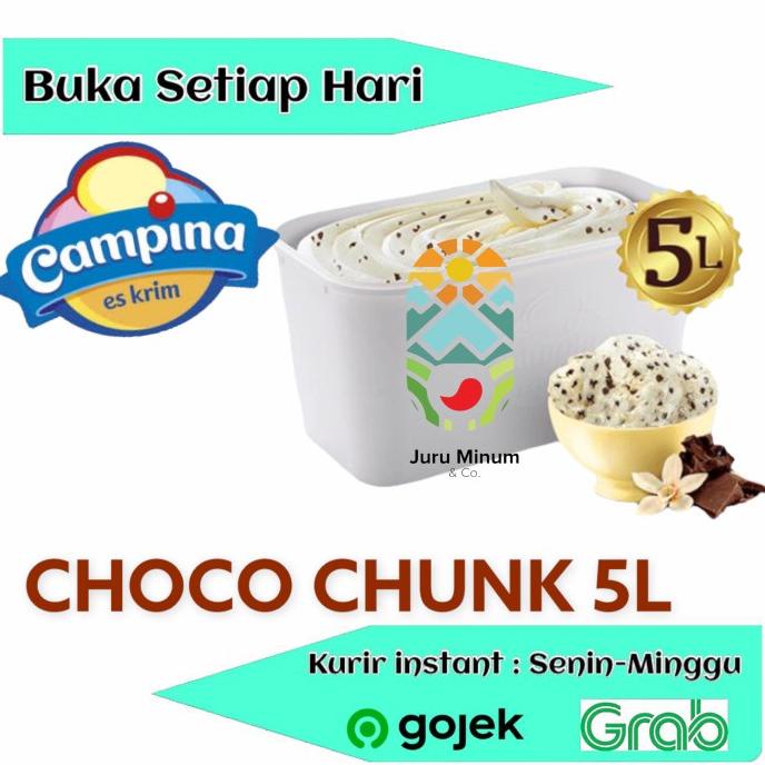 

CAMPINA ICE CREAM 5L CHOCOLATE CHUNK / COKLAT 5 LITER ES KRIM EMBER