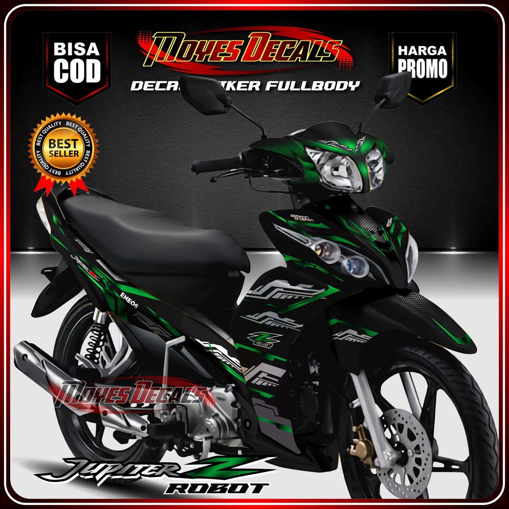 Decal Jupiter Z1 Racing List Matrixline Variasi Fullbody warna Hijau Tua Stiker Fullbody Jupiter Z1