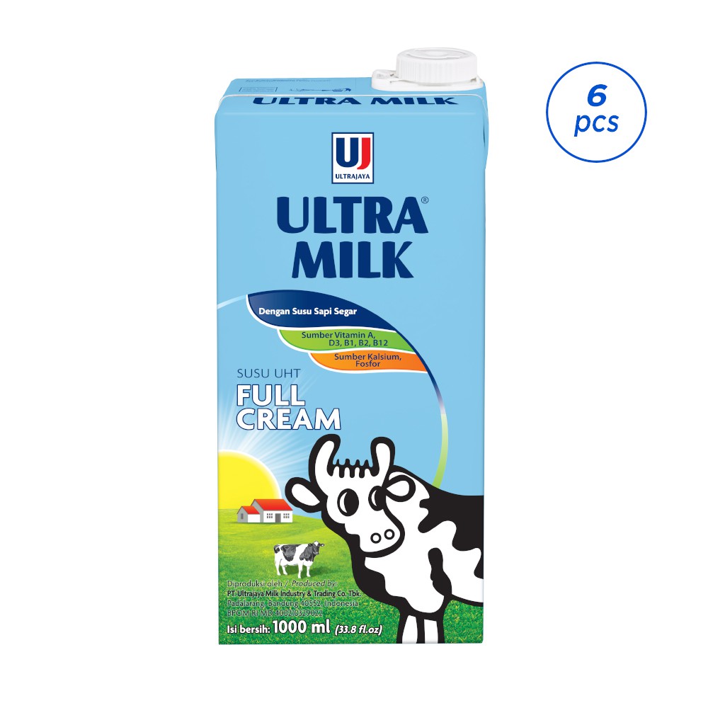 Jual Ultra Milk Susu UHT Full Cream 6x1000ml Indonesia
