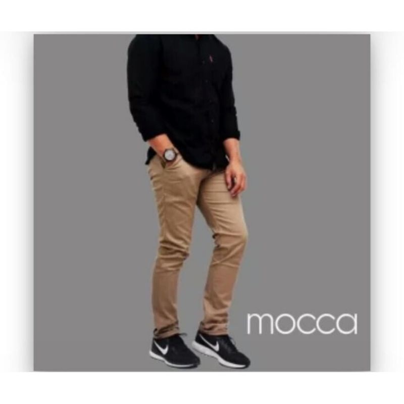 CELANA CHINO Panjang Pria Slimfit KERJAHARIAN Santai Casual Formal Hitam Abu Cream Mocca Size 27-38