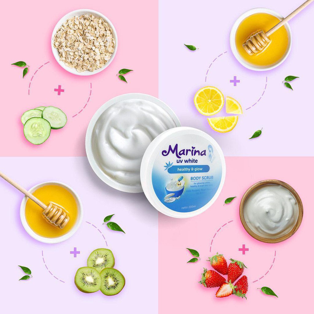 Marina UV White Healthy &amp; Glow Body Scrub | Marina UV White Bright &amp; Fresh Body Scrub