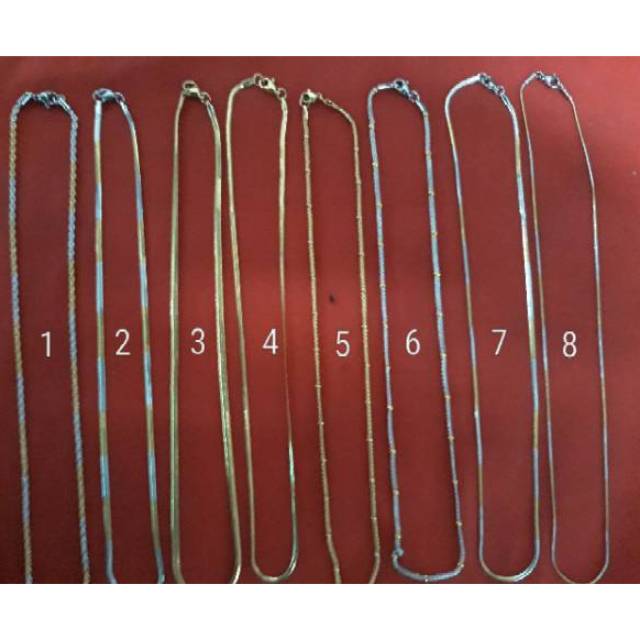 Kalung Besi Putih 2 Variasi Warna Cowo,Cewe,Dewasa Dan Anak