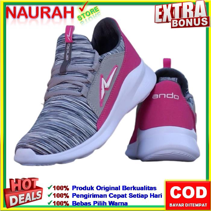 SEPATU WANITA ANDO ORIGINAL HEXA VIU &amp; KIMMY SNEAKERS RINGAN SPORTY KUALITAS IMPOR TERBARU