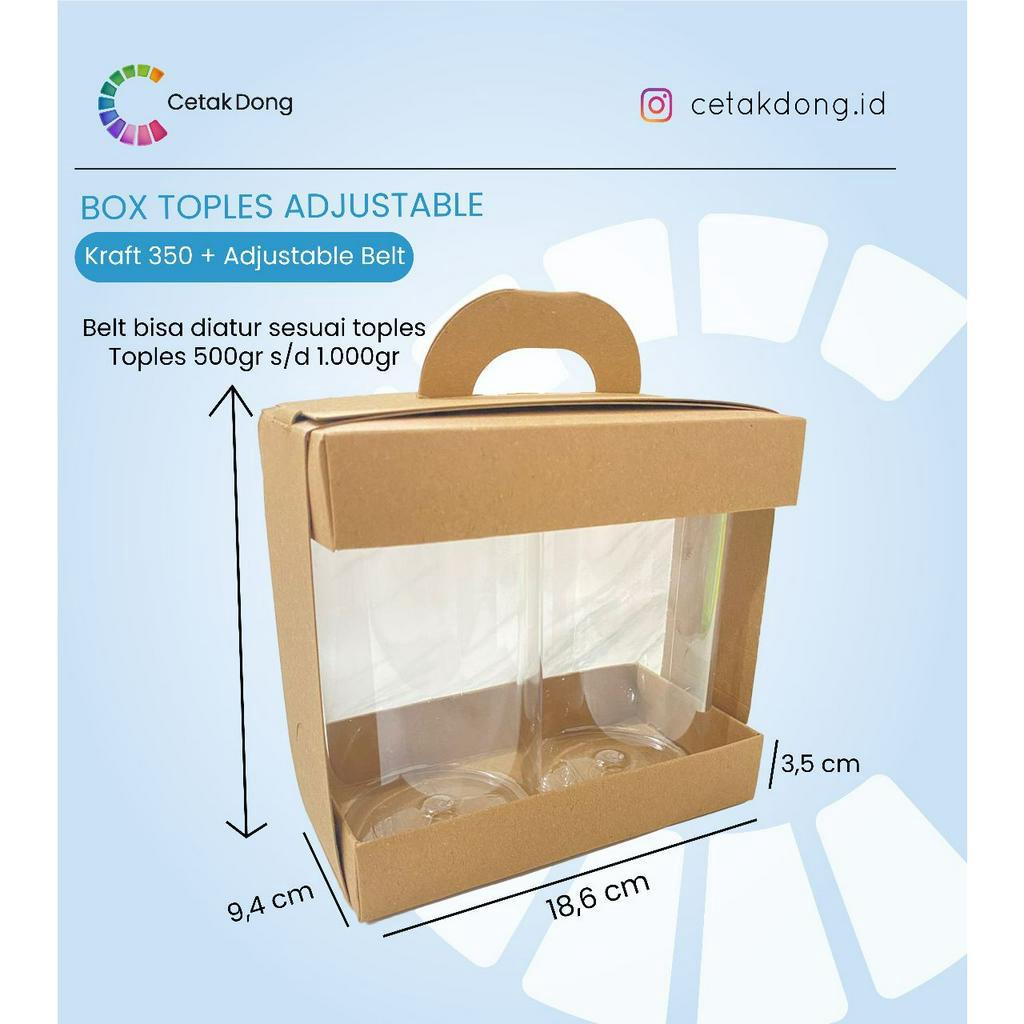 Kotak Box Kemasan Toples Plastik / Jar / Botol / Kue Kering isi 2