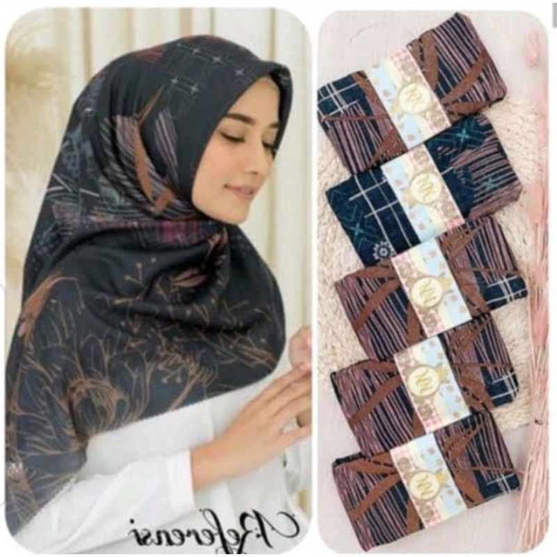 HIJAB SEGI EMPAT MOTIF VIKTORIA || JILBAB SEGIEMPAT MOTIF VIKTORIA