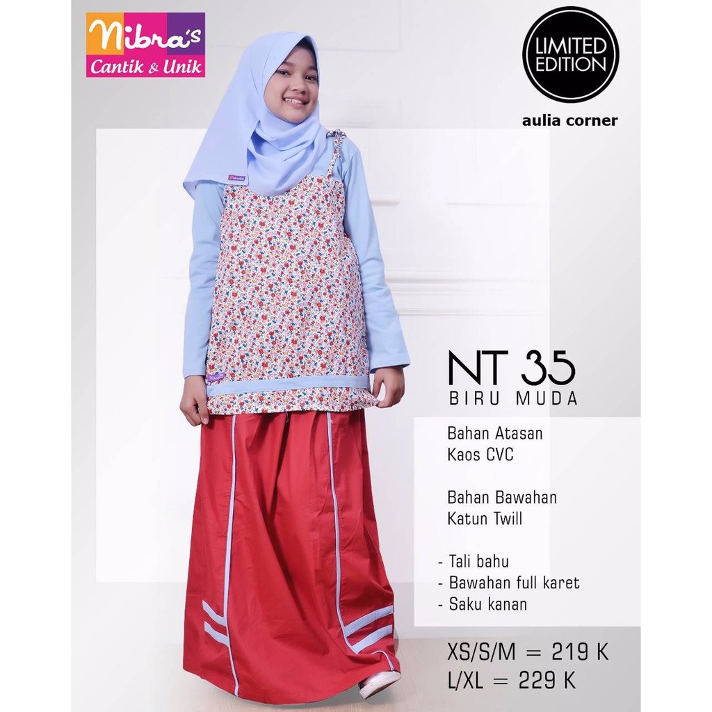 GROSIR TERMURAH Baju Gamis Terbaru Nibras NT 35 Biru Gamis Remaja