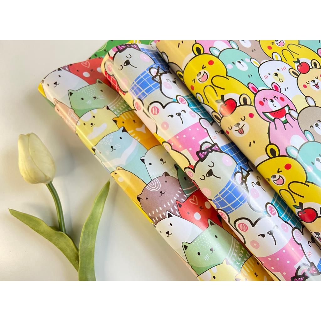 Kertas Kado KIKY / Bungkus kado / Gift wrap Motif Karakter lucu random  Kertas kado KIKY motif Karakter lucu