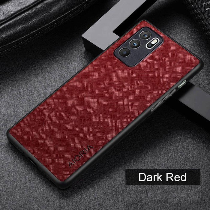 OPPO RENO 6 4G / RENO 6 5G SOFTCASE CANVAS CROSS PATTERN SILIKON COVER SOFT CASE - RENO 6 4G, Hitam