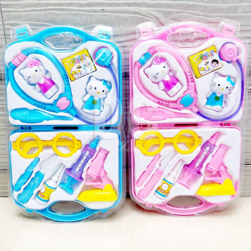 Mainan Dokter Dokeran Lengkap Koper Hello Kitty Doraemon / Dokter Play Set Hello Kitty Doraemon