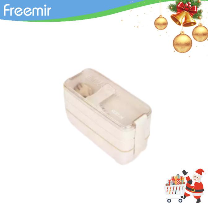 

Baru! Freemir Wheat Straw Lunch Box 3 Layers Leak Proof Leakproof Bento Box - Beige