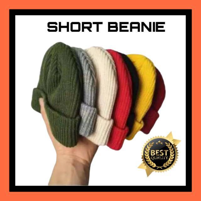 Short beanie hat kupluk pendek skate  2 LAPIS LUAR DALAM