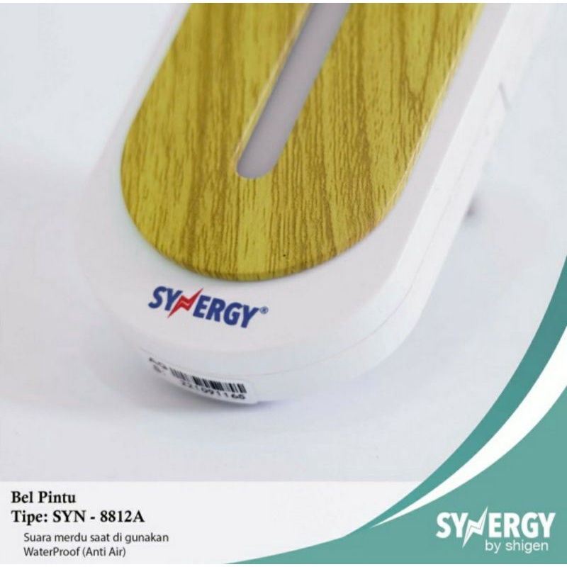 Synergy Bell Remote Kayu AC listrik 1 tombol SYN 8912A