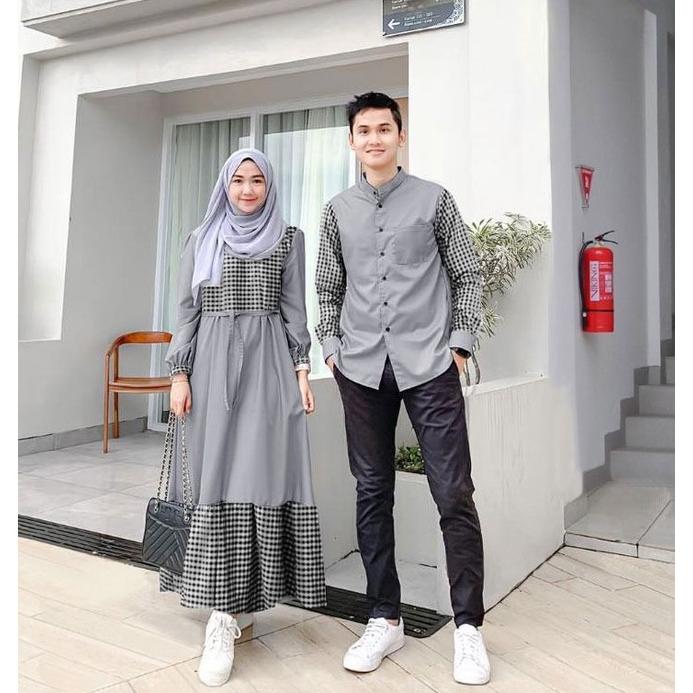 GH - CP DAMARA / COUPLE MUSLIM PASANGAN / BAJU PASANGAN MUSLIM / GAMIS WANITA DAN KEMEJA PRIA / COUP