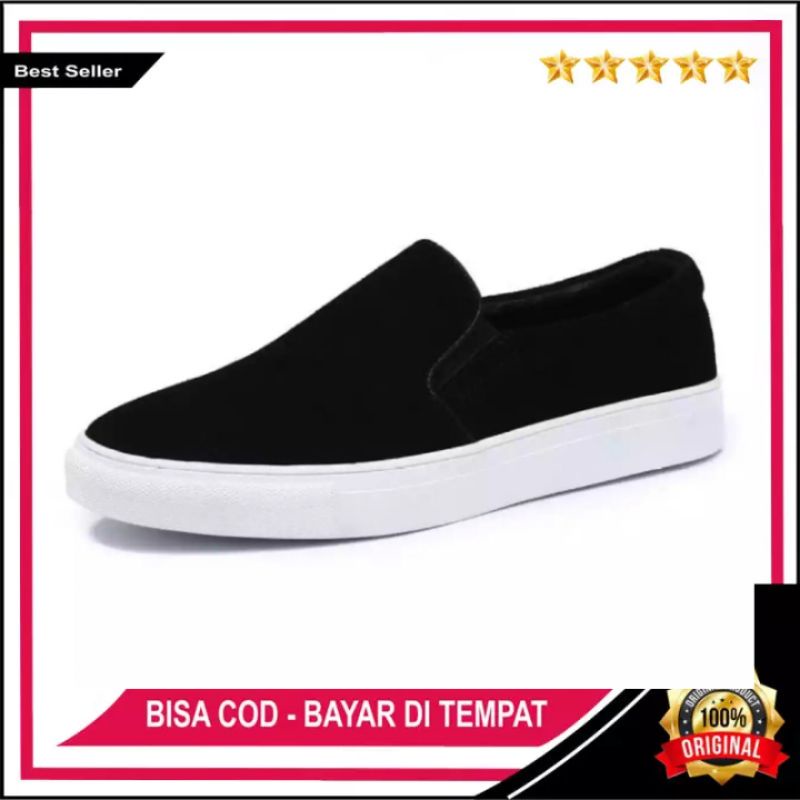 PROMO 1212 BIG SALE Sepatu Slip On Pria casual terbaru murah sptu hitam tanpa tali