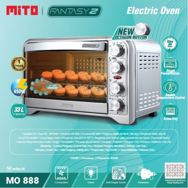 MITO Oven Listrik 33L Fantasy 2 MO-888 MO 888 Rotisserie Electric MO888 Fantasy2